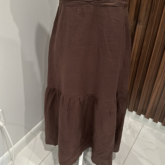 NWT 🏷️ DISSH harrier dark chocolate linen maxi dress US 6 size - Picture 7 of 13